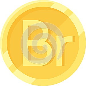 Ethiopian birr or Belarusian ruble coin icon