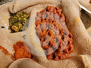 Ethiopian food savory and delicious kitfo raw beef