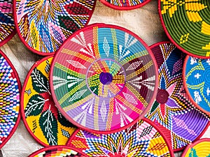 Ethiopian handmade Habesha baskets sold in Axum, Ethiopia.