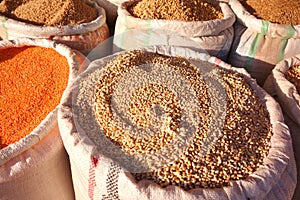 Ethiopian market food sale in Bahir Dar