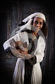 Ethiopian model in traditional costume photo
