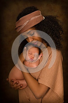 Ethiopian young mother with 7 days old baby