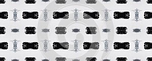 Ethnic Abstract. Graphic Modern Art Repeat. Grey Textile Print Repeat. Tie and Dye Seamless Texture. Black and white Paper Texture