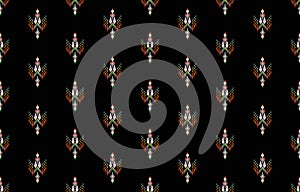 Ethnic abstract ikat art. Seamless pattern in tribal, folk embroidery, and Mexican style.