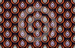 Ethnic abstract ikat art. Seamless pattern in tribal, folk embroidery, and Mexican style.