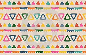Ethnic abstract ikat art. Seamless pattern in tribal, folk embroidery, and Mexican style.
