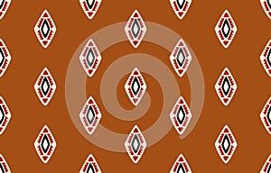 Ethnic abstract ikat art. Seamless pattern in tribal, folk embroidery, and Mexican style.