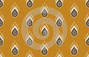 Ethnic abstract ikat art. Seamless pattern in tribal, folk embroidery, and Mexican style.