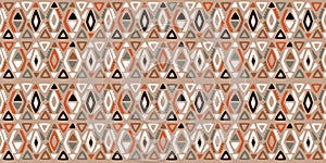 Ethnic abstract ikat art. Seamless pattern in tribal, folk embroidery, and Mexican style.