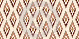 Ethnic abstract ikat art. Seamless pattern in tribal, folk embroidery, and Mexican style.