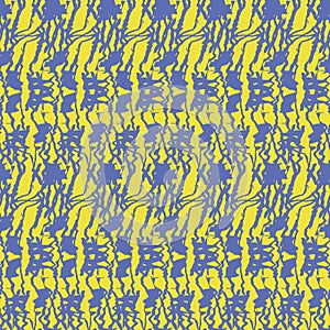Ethnic abstract seamless vector pattern in bright yellow and blue