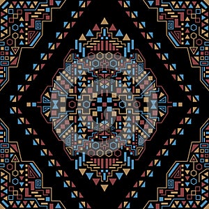 Ethnic African traditional art geometric seamless pattern