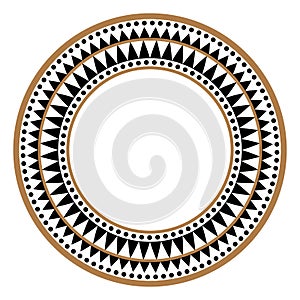 Ethnic african tribal round vector art frame