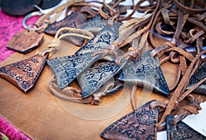 Ethnic amulets in the market