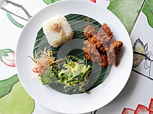 Ethnic asian food, beef curry rendang