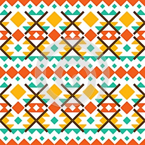 Ethnic Aztec pattern. Native American, Indian and Navajo textile design. Traditional geometric seamless print. Ornament