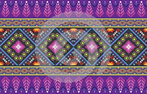Ethnic, aztec seamless pattern. Indian geometric ornament. Tribal art background.