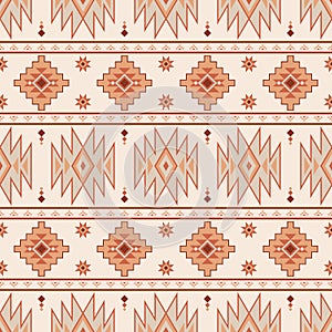 Ethnic Aztec seamless pattern Tribal Navajo patternGeometric ornament Vector illustration in boho style Rug textile print texture photo