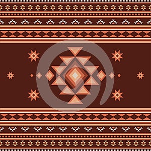 Ethnic Aztec seamless pattern Tribal Navajo patternGeometric ornament Vector illustration in boho style Rug textile print texture photo