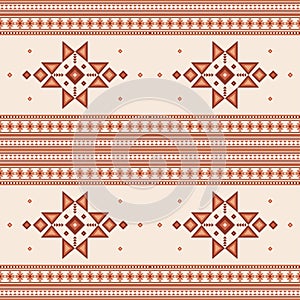 Ethnic Aztec seamless pattern Tribal Navajo patternGeometric ornament Vector illustration in boho style Rug textile print texture photo