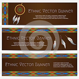 Ethnic Banners with Dream Catcher