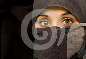 Ethnic beautiful green eyes woman