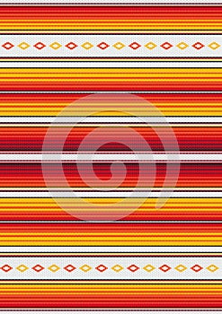 Ethnic boho fabric illustration. Colorful stripes background. Mexican style vector seamless pattern. Serape design. Western decor