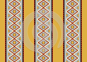 Ethnic boho geometric ornament. Mid century pattern. Vector seamless mexican pattern