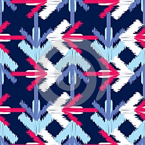 Ethnic boho seamless pattern. The shapes of the arrows with shading. Brushwork. Hand hatching. Scribble texture. Traditional ornam