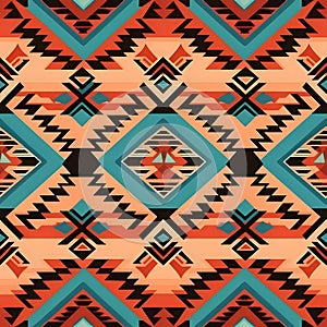 Ethnic boho seamless pattern. Tribal vector ornament. Aztec style. Geometric striped background