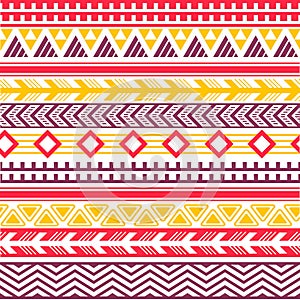Ethnic boho tribal indian seamless pattern set.