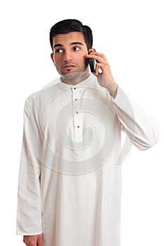 Ethnic businessman on cellphone