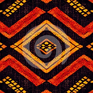 Ethnic carpet with chevrons seamless pattern.
