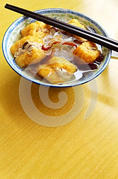 Ethnic chinese dish, stuffed beancurd skin