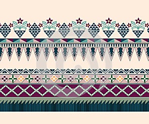 Ethnic colorful border with color blocking