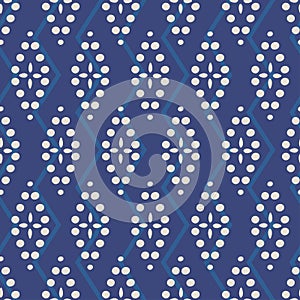 Ethnic dabu indigo zigzag seamless pattern