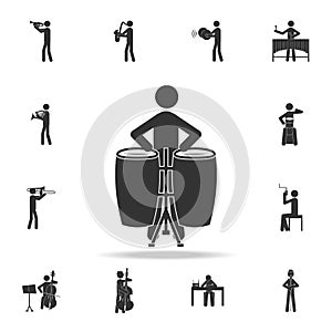 Ethnic drum player icon. Detailed set of music icons. Premium quality graphic design. One of the collection icons for websites; we photo
