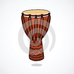 Ethnic drum. Vector illustration