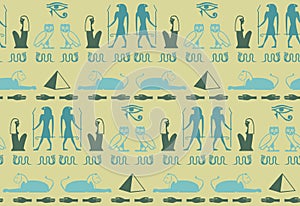 Ethnic egyptian hieroglyphics script elements