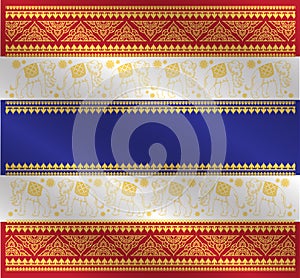 Ethnic elephant pattern background vector