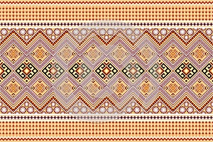 Ethnic fabric pattern illustration. brown, yellow and white.