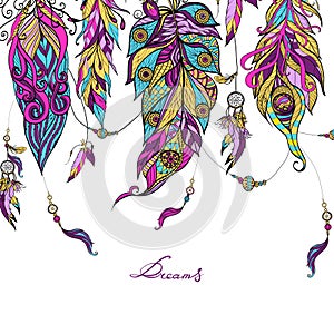 Ethnic Feathers Sketch