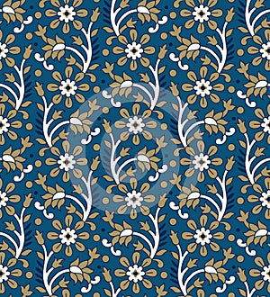 Ethnic floral blockprint background