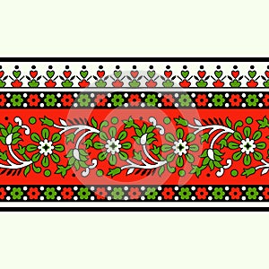 Ethnic floral blockprint border