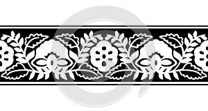 Ethnic floral blockprint border