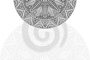 Ethnic floral mandalas, doodle background circles