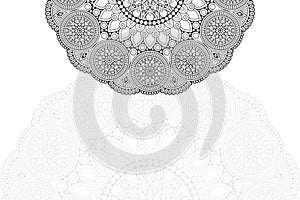 Ethnic floral mandalas, doodle background circles