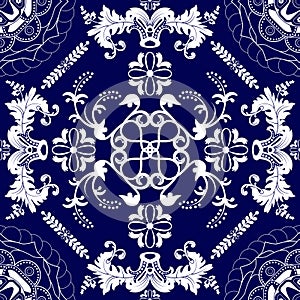 Ethnic floral seamless pattern