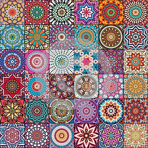 Ethnic floral seamless pattern photo