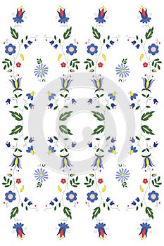 Ethnic floral seamless pattern. Traditional polish embroidery